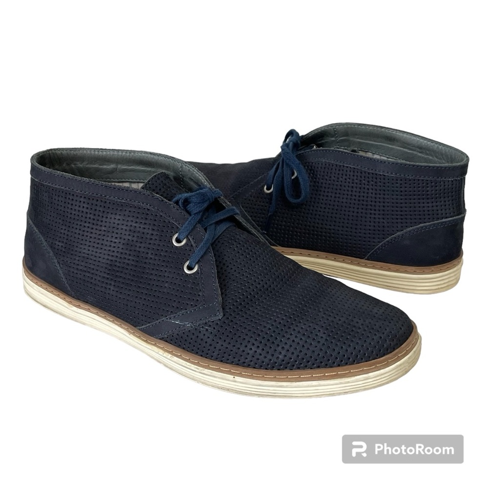 Donald Pliner Men's Size 10 Timm Chukka Navy Blue Suede Lace Up Casual Boot